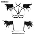 Women's Body Harness Feathers Bra Plus Size Fashion Punk Hollow Adjustable Gothic Carnival Halloween Dance Costume (Black)