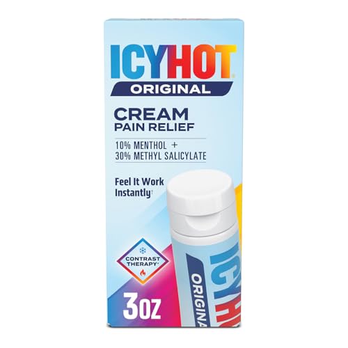 Icy Hot Original Pain Relief Cream, Fast-Acting Pain Relief with Menthol 10% and Methyl Salicylate 30%, Ice and Heat Contrast Therapy for Backaches, Joints, Muscle Strains and Arthritis, 3 oz