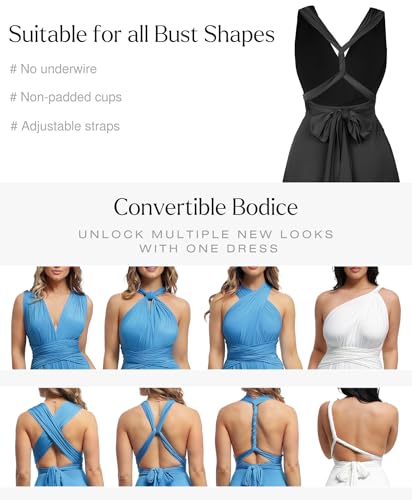 Popilush Bridesmaids Dresses - Mother of Bride Infinity Shapewear Formal Wedding Guest Midi Dress for Women2