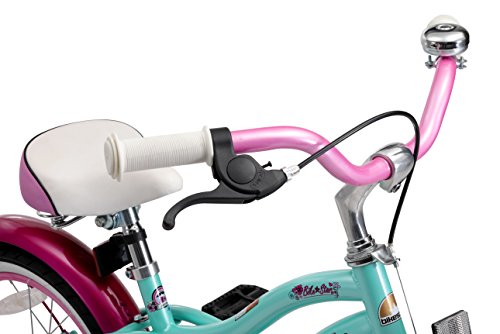 Bikestar Safety Sport Kids Bike Bicycle With Sidestand For Age 4 Year Old Children | 16 Inch Cruiser Edition For Girls | Mint & Pink #TOP6