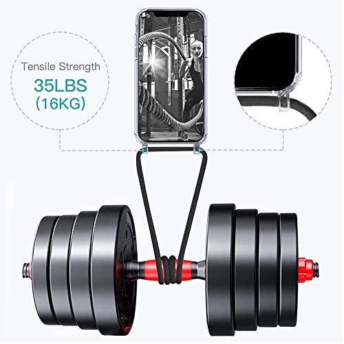 Caroki Crossbody Case For Iphone 12/12 Pro, Crossbody Phone Cover With Adjustable Nylon Neck Strap Clear Transparent Phone Case (Black) #TOP1