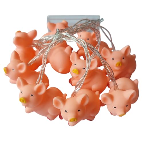 Penfly 10LEDs Decorative Animal Shape Night Mood Light Romantic Lamp for Home Indoor Bedroom Party Festival Kids Room Décor (Pig Style 3)