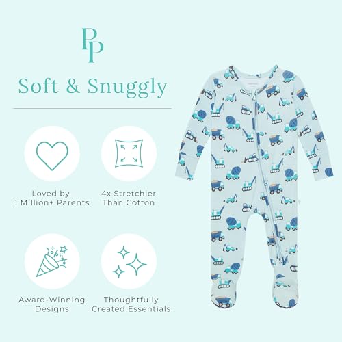Image of Posh Peanut Baby Rompers Pajamas - Newborn Sleepers Boy Clothes - Kids One Piece PJ - Soft Viscose from Bamboo