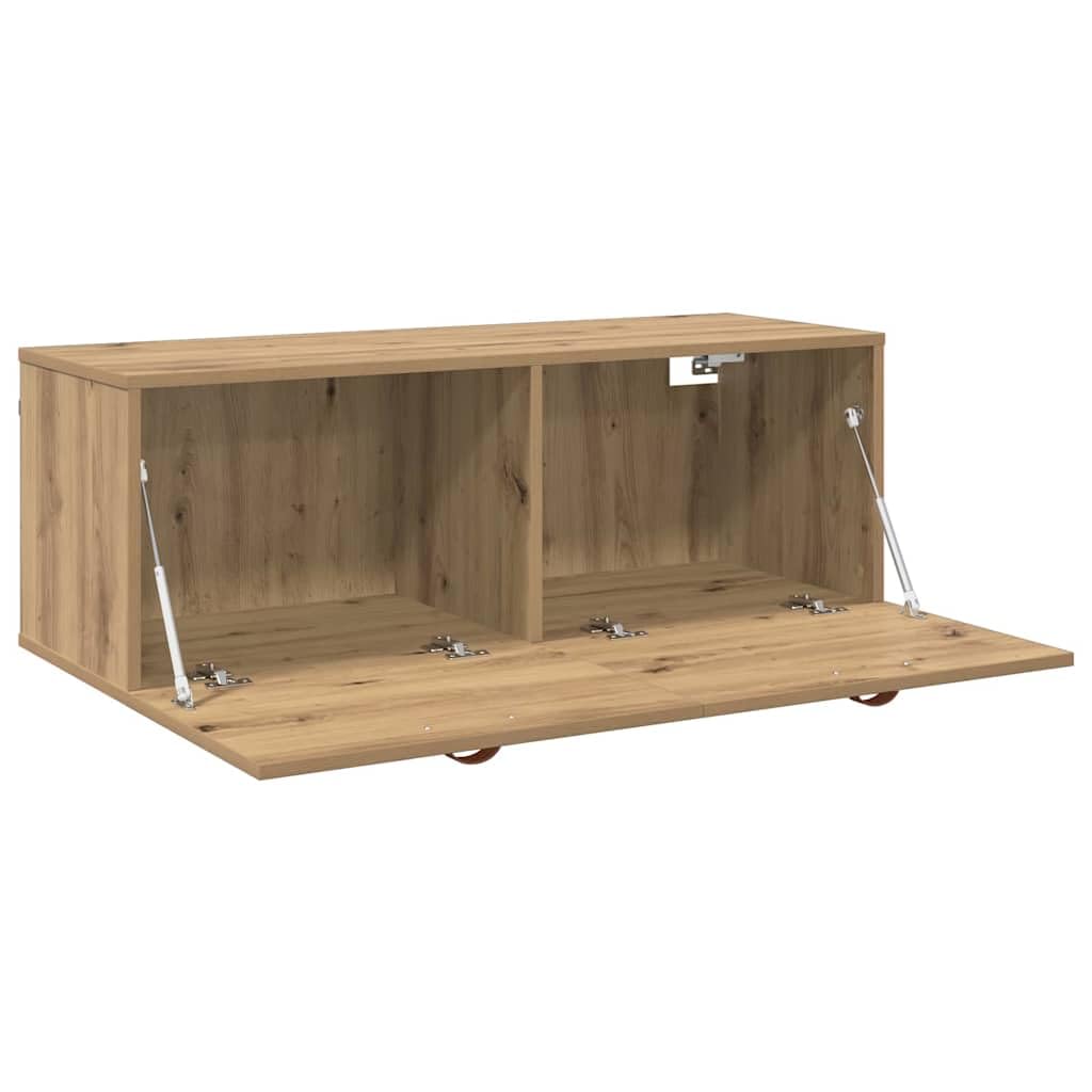 vidaXL Armoire Murale Montage Mural Chêne Artisanal 100 x 36,5 x 35 cm, Armoire Murale Moderne, Espace de Rangement généreux, Design élégant en Bois, Organisation compacte et Efficace
