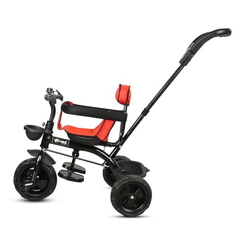 Image of Tricycle for Kids | Plug & Play Baby Trike with EVA Wheels, Safety Rail & Push Handle for Parents | Safe & Comfortable Ride for Toddlers 12-48 Months (RED)