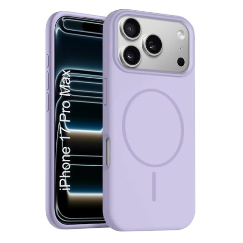 Image of iPhone 17 Pro Max Silicone Magsafe Case | Shock Proof Design & Camera Protection | Premium Rubberised Apple iPhone 17 Pro Max Cover (Microfiber Lining) | Magnetic Liquid Silicone - Purple