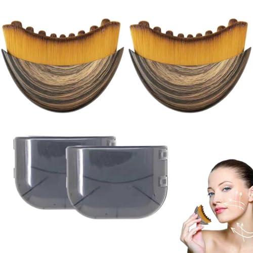 2 Pièces Brosse de Contour pour le Visage,Lymphatic Drainage Face Brush,Brosse à Sec pour le Visage,pour Texture Raffermissante,Sculpture du Menton et de la...
