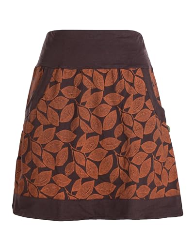 Vishes Damen Minirock Elfen-Stil in Braun I Größe XL (42) I Bequem & modisch für den Alltag I 100% Baumwolle I Für warme & kalte Monate I Nachhaltige Alternative Bekleidung