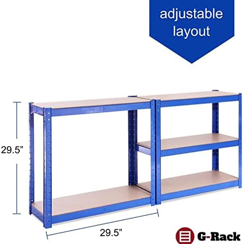 G-Rack Garage Shelving Unit: 180cm x 90cm x 40cm | Single bay, Blue 5 Tier Unit | 175kg Load Weight Per tier (875kg Per Rack) | For your Garage & elsewhere! | Shelf unit | Van Racking