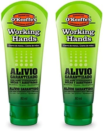 O`Keeffes Working Hands - Crema para manos secas y agrietadas - Tubo 80ml (Paquete de 2)