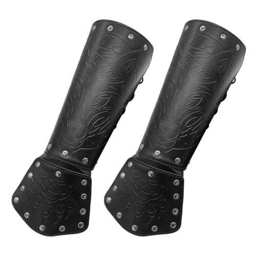 Brazaletes vikingos de cuero para ferias renacentistas y eventos de fantasía medieval 2
