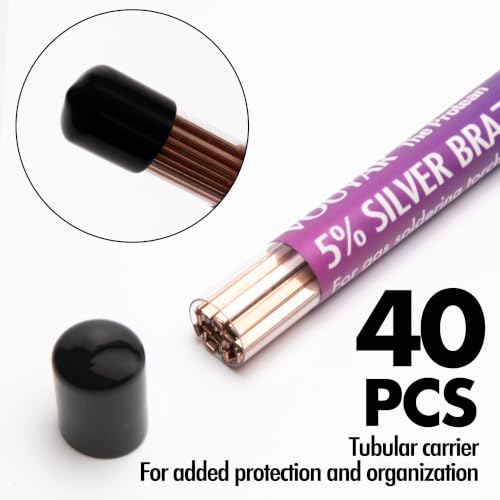 Image of 40 Sticks Brazing Rods Bcup-3 5% Silver Solder Phos Copper Brazing Alloys Flat Welding Rods Industry 0.050 inch x 1 /8 inch x 10 inch for Air Conditioning Refrigerator Cold Storage HVAC Units