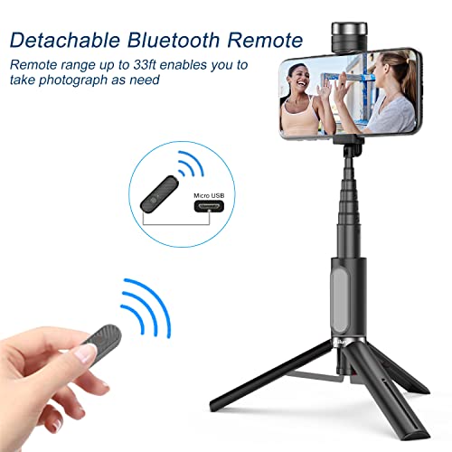 Ailun Selfie Stick Tripod,Extendable Aluminum,3 In 1,Bluetooth Wireless Remote And 360 Rotation Stand For Iphone 14/13/12/11/11 Pro/Xs Max/Xs/Xr/X/8/7,And More Smartphones #TOP1