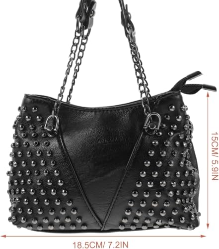 Sac à bandoulière rivet chaîne grand espace sac à main durable