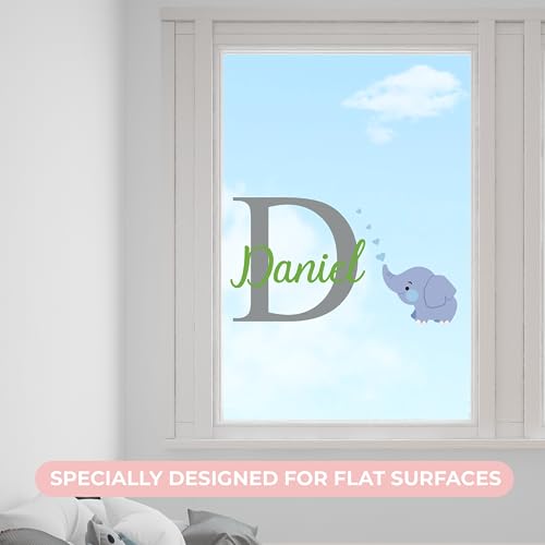 Vinilo decorativo infantil elefante personalizado 28x17 in miniatura 3
