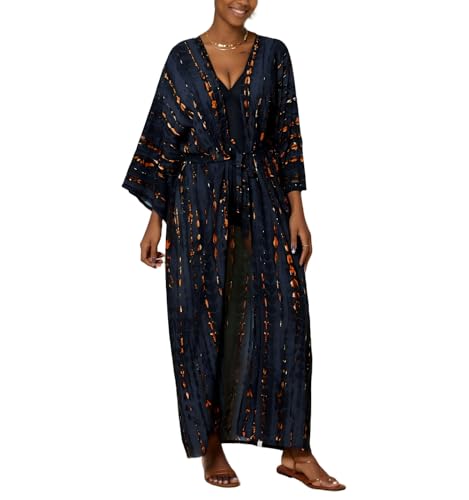 Image of Women's Kimono Cover Up Long Beach Dress Swimsuit Cover Ups Colorful Cardigan Lightweight Robe for Swimwear