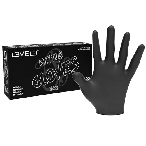 Image of L3 Level 3 Nitrile Gloves - Professional Heavy Duty Disposable Gloves - Latex Free - Fits Snug - Box of 100