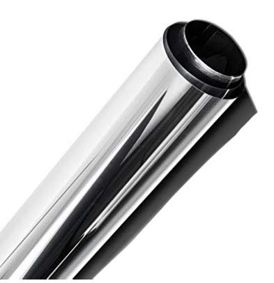 Window Tint Silver/Black Film Crome Mirror HP 2ply 5% Dark (Silver Mirror Outside - Black Inside)- Size 36"x 50'