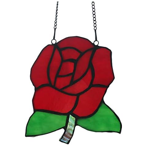 Tokira Suncatcher Window Vitral Rojo Rosa para Manualidades Cover