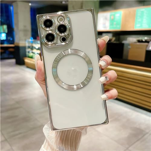 Étui magnétique argenté anti-choc pour iPhone 11 fin et compatible charge sans fil