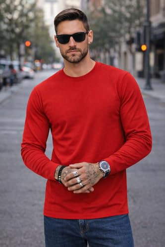 Image of RodZen 100% Pure Cotton Round Neck Regular Fit Plain Solid Full Sleeve T-Shirt Combo for Men & Boys (Pack of 4 Available in Size S to 2XL)