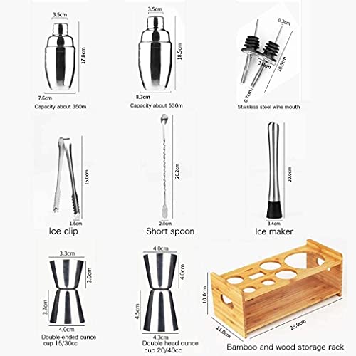 Kit de Bartender con 9 Piezas y Soporte, Acero Inoxidable miniatura 2