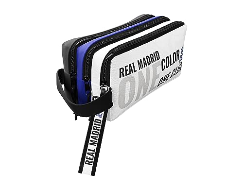 CYPBRANDS Real Madrid Triple Pencil Case with 3 Bodies One Color One Club, white, One Size - Image 3