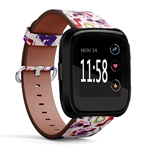 Mingdao MINGDAO-W-VERSA-A0956 Compatible With Fitbit Versa 2 / Versa / Versa Lite / Versa Se Patterned Leather Replacement Band thumb #1