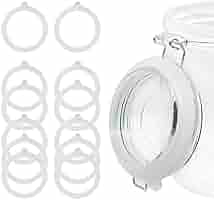 12 Joints En Silicone Pour Bocaux - Diamètre Extérieur 9.5cm, Intérieur 7cm, épais 3.5mm (orange, Rouge, Blanc)