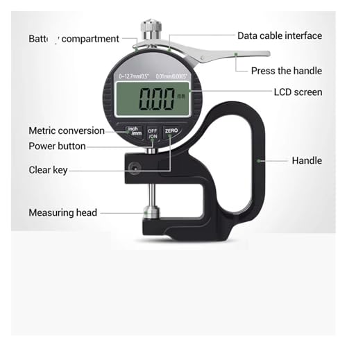 Medidor Digital de Espesor 0-12.7 mm con Pantalla LCD miniatura 5