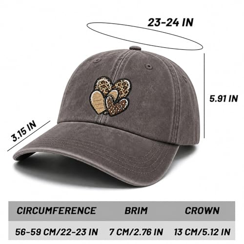 Gorra de mujer con estampado de leopardo y corazón ajustable miniatura 7