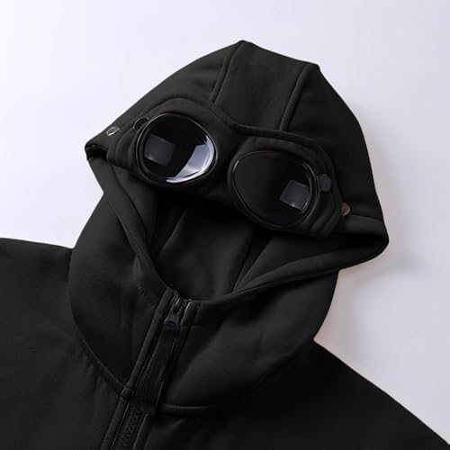 Hoodie with Eye Mask Built In for Travel Women Men Airplane Hoodies Travel Hoodie Oversized Zip Up Sweatshirt Fall3
