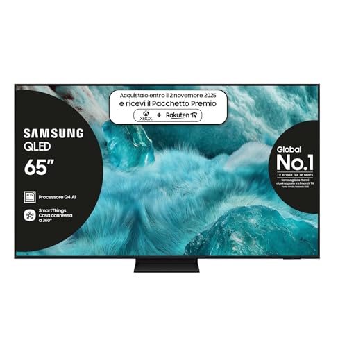 Migliori TV sotto i 1000 euro Samsung Smart TV 55'' QE55Q7F5AUXZT QLED 4K, Q4 AI Processor, 4K Upscaling, OTS Lite, Slim Look Design, 2025