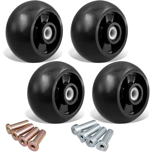 Set of 4 AM125172 Plastic Deck Gauge Wheel Kit for John Deere 48″, 54″, 60″, 62“, 72″ Deck Lawn Tractor Mowers Wheel Kit, AM124706, 210-300
