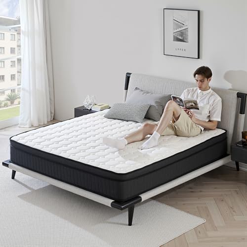 Susalt Mattress Queen Size,10 Inch Medium Firm Hybrid Mattresses in a Box with Memory Foam,Certipur-US Certified,Pressure Relief& Edge Support, Single Pocket Springs (60x80x10inch)