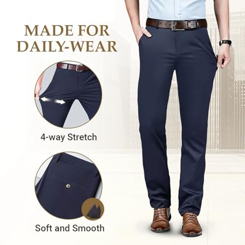 Silamone Timeless Stretch Pants, Timelessflex - Men's High Stretch Straight Fit Pants2