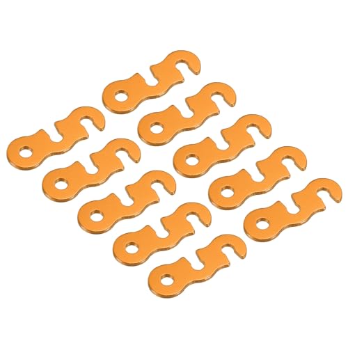 MECCANIXITY Aluminum Alloy Guyline Cord Adjusters Tent Tensioners Rope Adjusters 1.7 x 0.6 Inch Durable Portable for Camping Hiking Backpacking Outdoor Activity Orange, Pack of 10