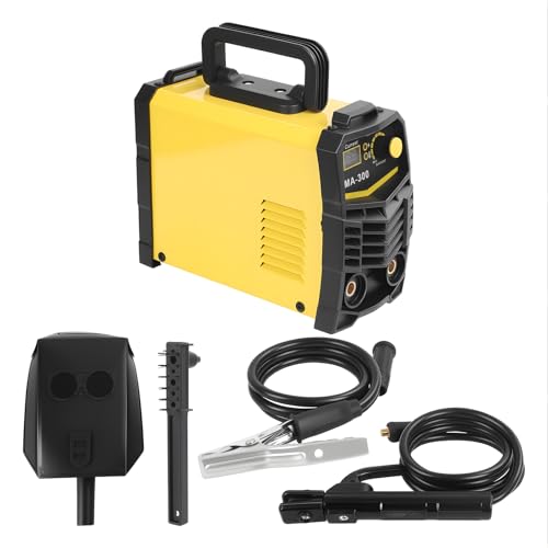 Image of 300Amp Portable Welding Machine, Stick Welder with Rapid Heating, IP21 Protection & Lightweight Design Mini Welder for Pipe Welding, Farm Repairs, DIY Metal Projects Yellow