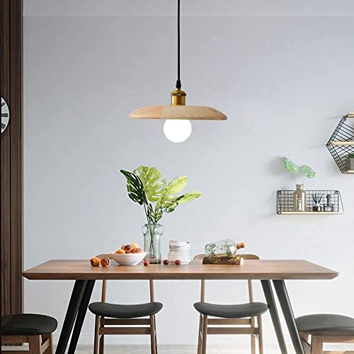 Lustre de plafond rétro simple conçu en bois noble durable - 3