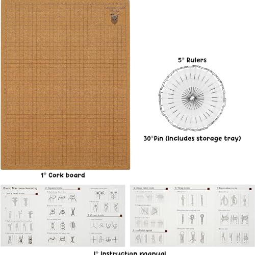 Kit macramé grille double face pour tressage mural et suspensions