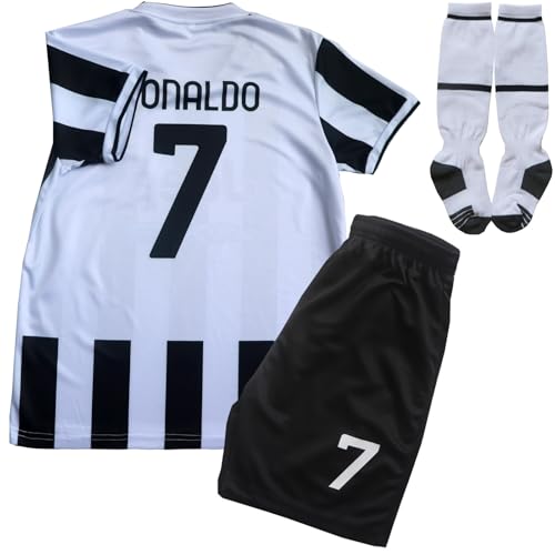 LeenBD 2021/2022 New #7 No Kids Soccer Jersey & Shorts Youth Size (White,28)