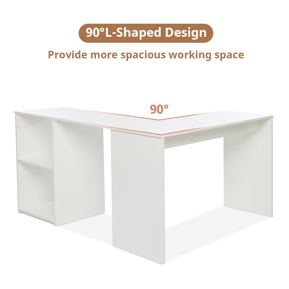 90-degree L-shaped desk design