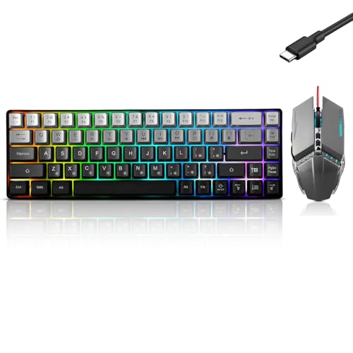 Guiheng Wired 60% Gaming Keyboard and Mouse Combo...