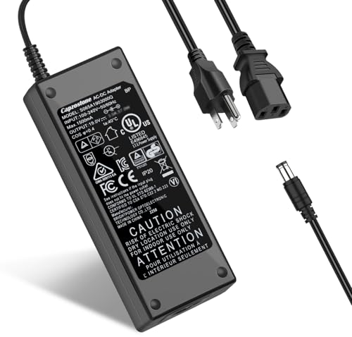 CapzoStone Fuente de alimentación de 19 V para LG 48.3 cm 55.9 cm 58.4 cm 61.0 cm 68.6 cm 73.7 cm 81.3 cm 86.4 cm UltraWide LED LCD Monitor TV 34UM69G-B 22MP44B 24GN60R-B 24MA31D 32MP58HH Q ADS-40 FSG