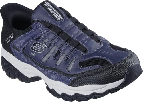 Skechers - Mens Slip-Ins: After Burn M. Fit - Ridgeburn Slip On Shoes, Color Navy/Gray, Size: 12 XW US