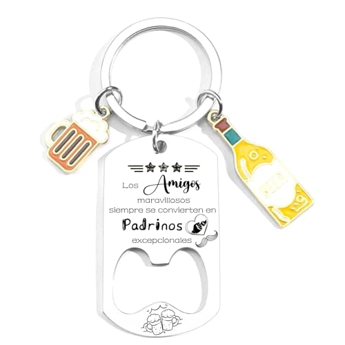 MNBVBV Presente padrinho porta-chaves presentes homem porta-chaves presente padrinho abre-garrafas presente personalizado e divertido presente de Natal, presentes de aniversário presente de batismo