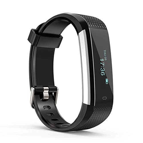 Fitness Tracker, Activity Watch, Sleep Monitor, Pedometer Calorie Counter Waterproof Touch Screen Smart Bracelet for Women, Men, Kids iPhone Android (Black)