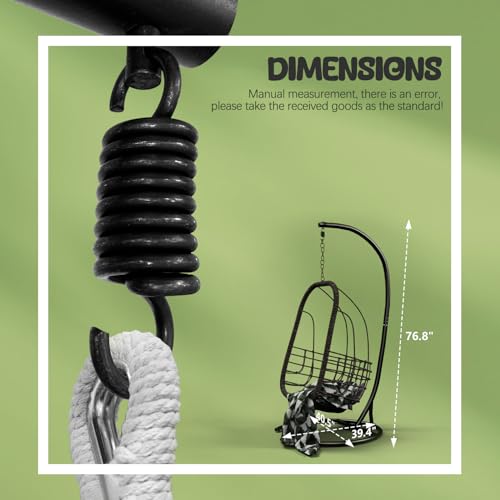 Artbuske 901C Hammock Stand Only Max 300Lbs Hammock Chair Stand Only Heavy Duty Hanging Chair Stand 360 Degree Rotation Egg Chair Stand C Stand Frame thumb #6