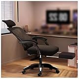 HJXBD888 Silla Oficina Ergonomica Ajuste de Altura,90°-130° Respaldo,con Reposacabezas Sillas Gaming Fácil de Montar,Black