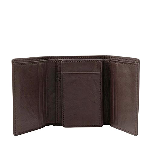 Fossil Men's Ingram Leather Trifold with ID Window Wallet, Brown, (Model: ML3289200)4